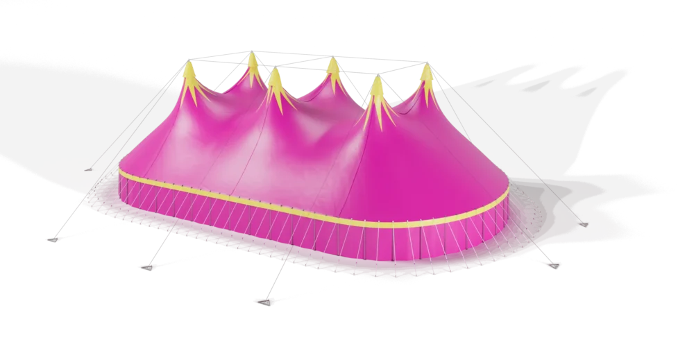 TopTents - BigTop - 32m - Atlanta Pink Yellow
