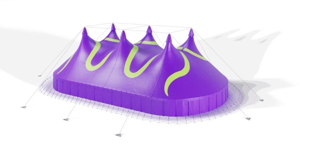 TopTents - BigTop - 32m Atlanta Purple Green