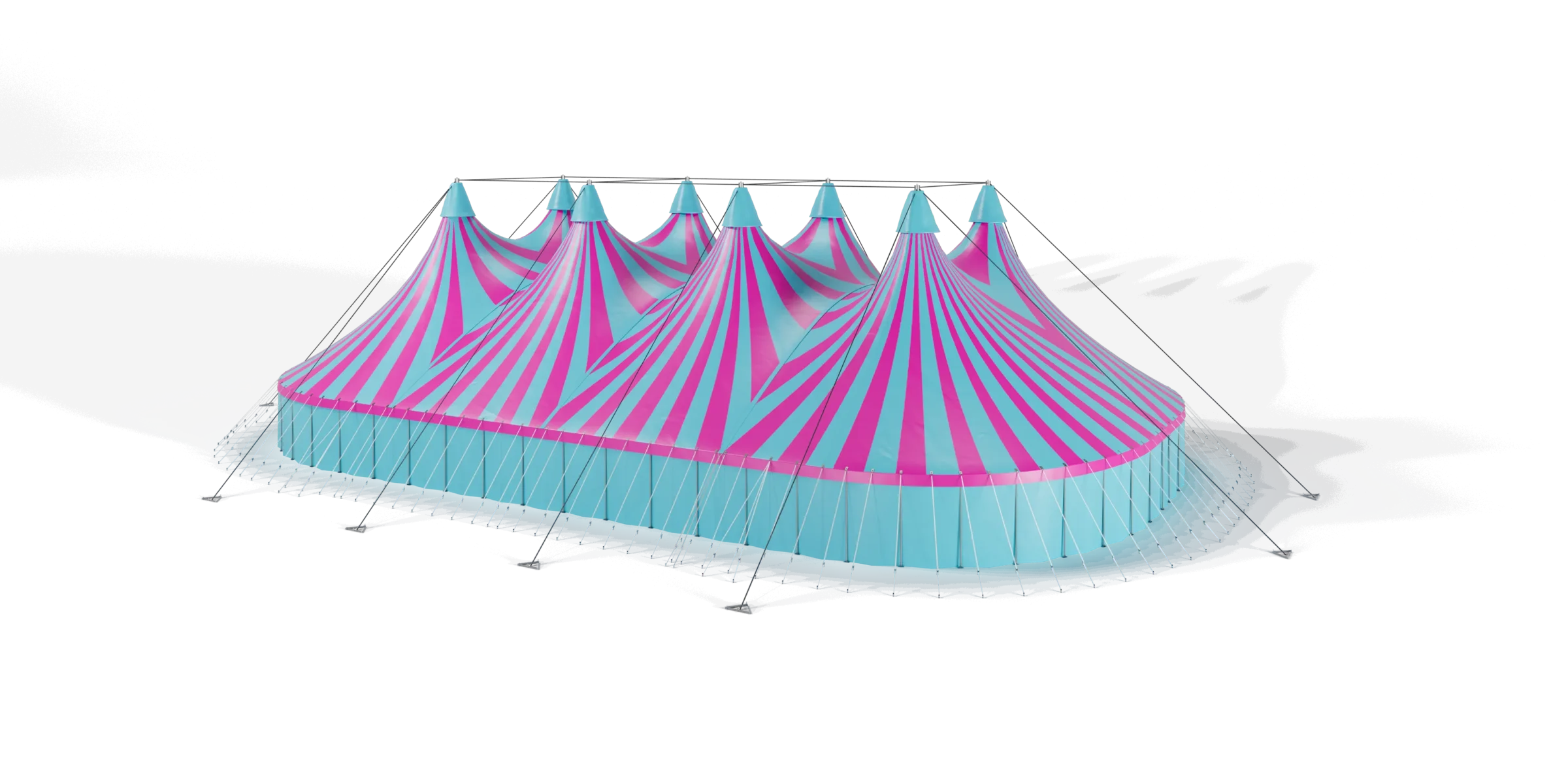 TopTents - BigTop - 36m PinkCalypso Blue Pink