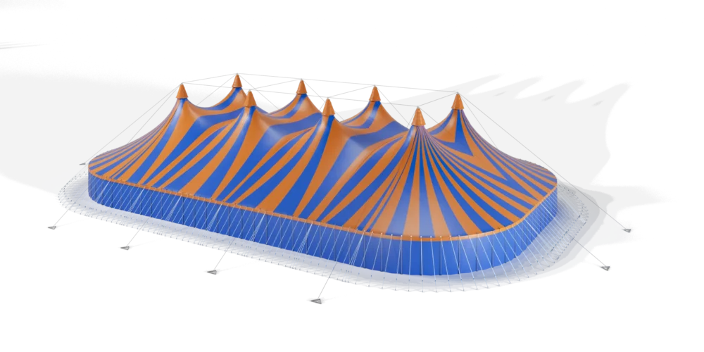 TopTents - BigTop - 45m Moonstar Blue Orange