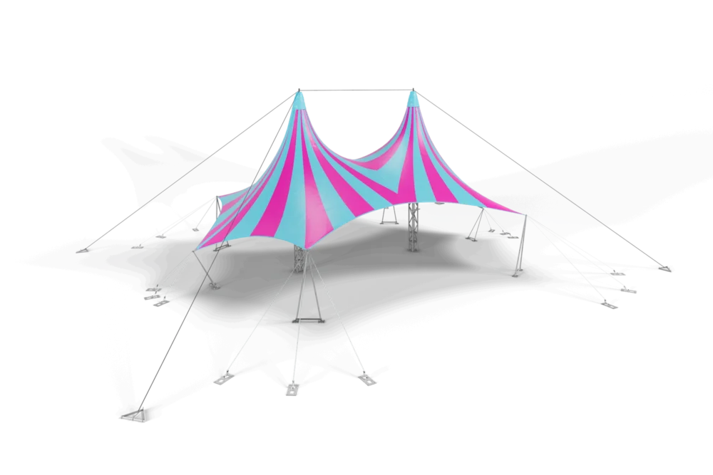 TopTents - Shelter 25x30m Blue Pink