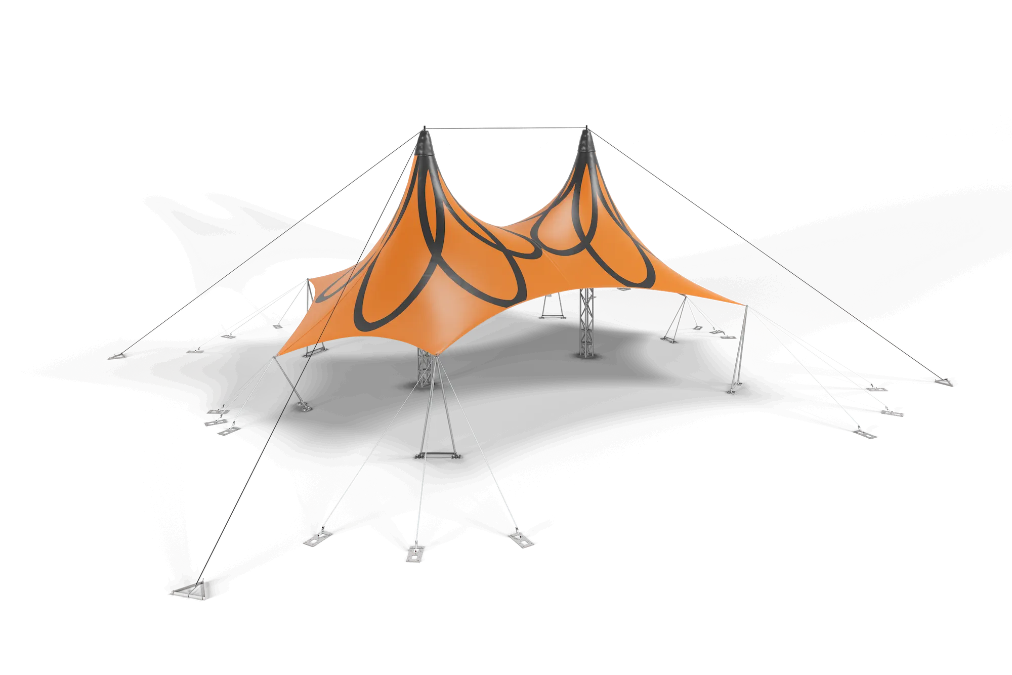TopTents - Shelter 25x30m Orange Black