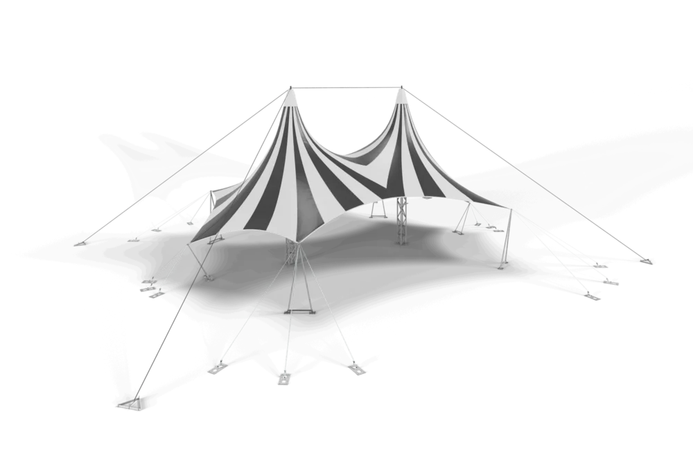 TopTents - Shelter 25x30m Silver Black